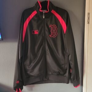 MLB Boston Red Sox - Majestic Black and Red Authentic Jacket